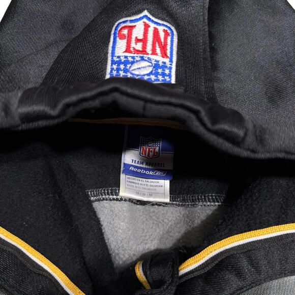 Y2K Reebok Pittsburgh Steelers NFL Logo Hoodie Sweatshirt - Picture 7 of 7